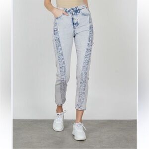 IRO Acid Wash Inahe Cropped Jeans Slim Straight Leg